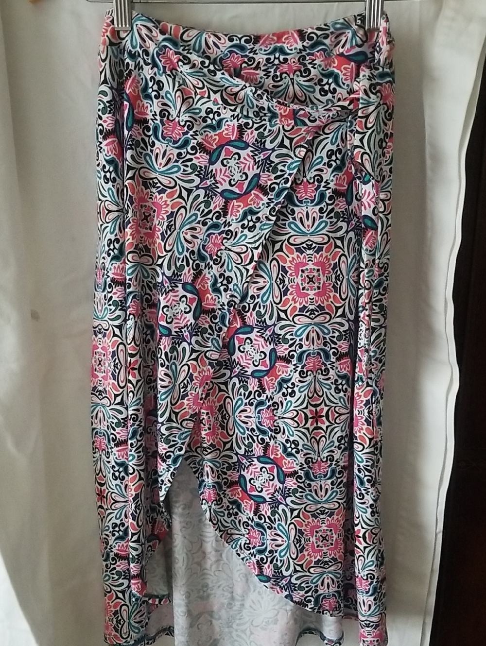 Cynthia Rowley Wrap Skirt in Pink Floral Tile Print